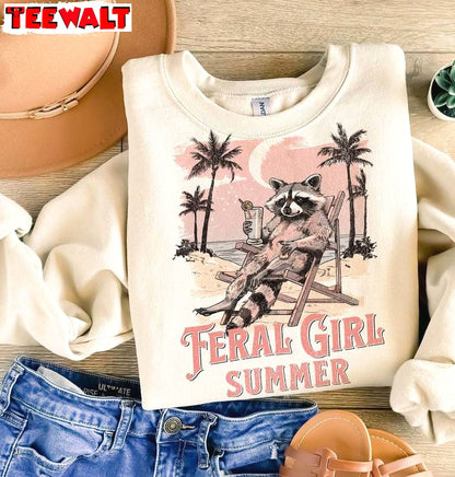 Awesome Summer Girl Sweatshirt , Creative Feral Girl Summer