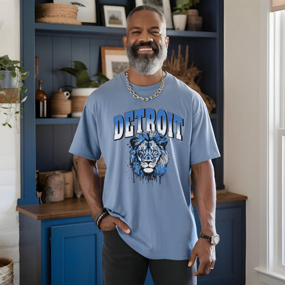 Detroit Football Comfort Colors T-Shirt For Lions Fans