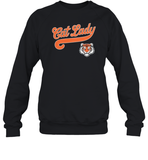 Cat Lady Baseball Script Tiger T-Shirt