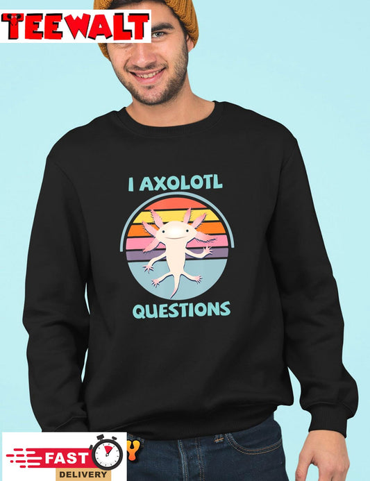 Kawaii I Axolotl Questions Funny Axolotl Lover Kids Teens T-Shirt