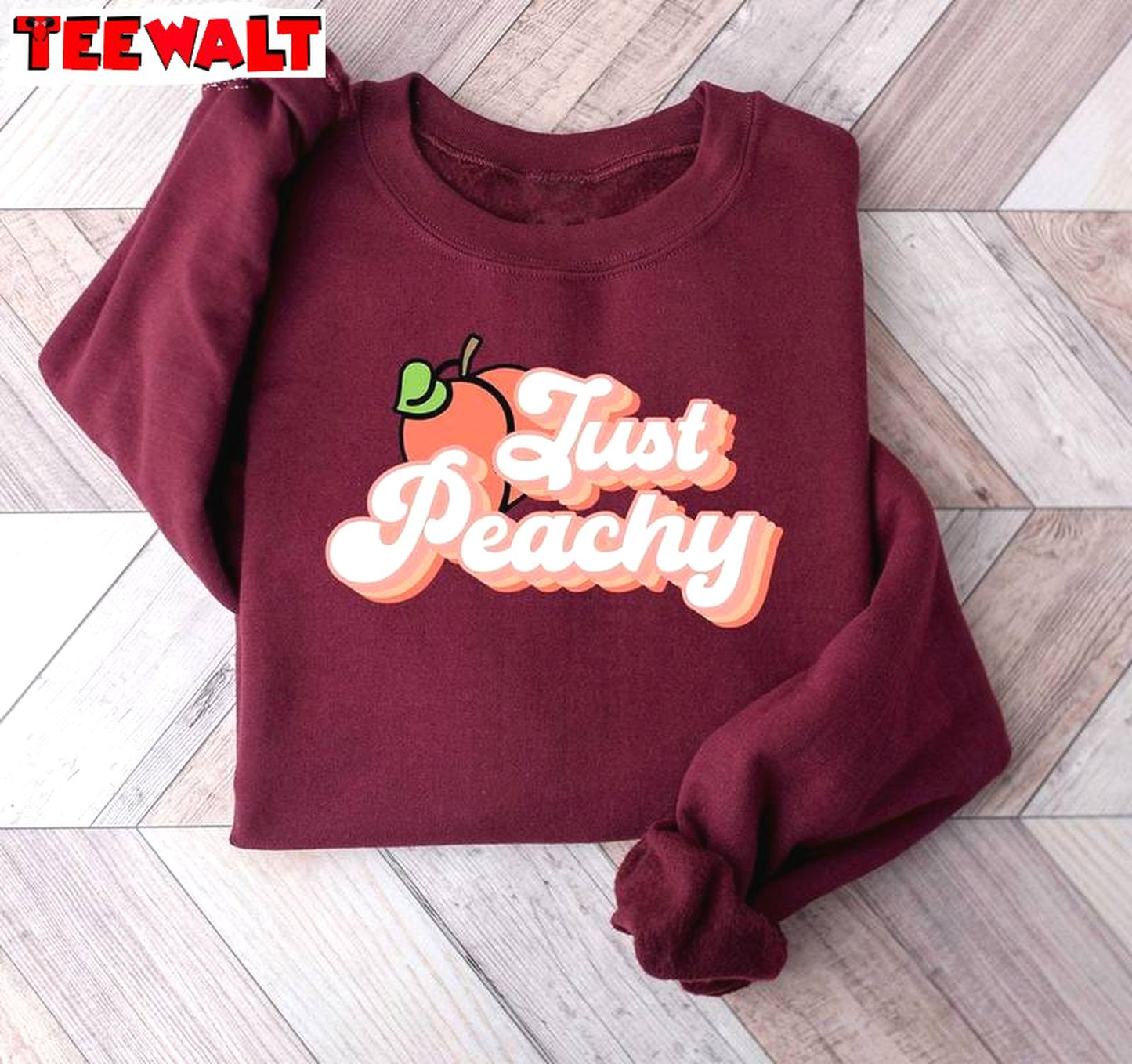 Cute Just Peachy Shirt, Comfort Crewneck For Women