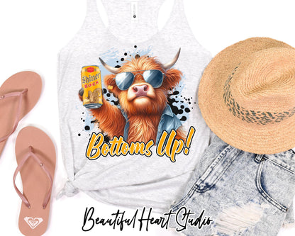 Highland Cow Drinking Beer Shirt