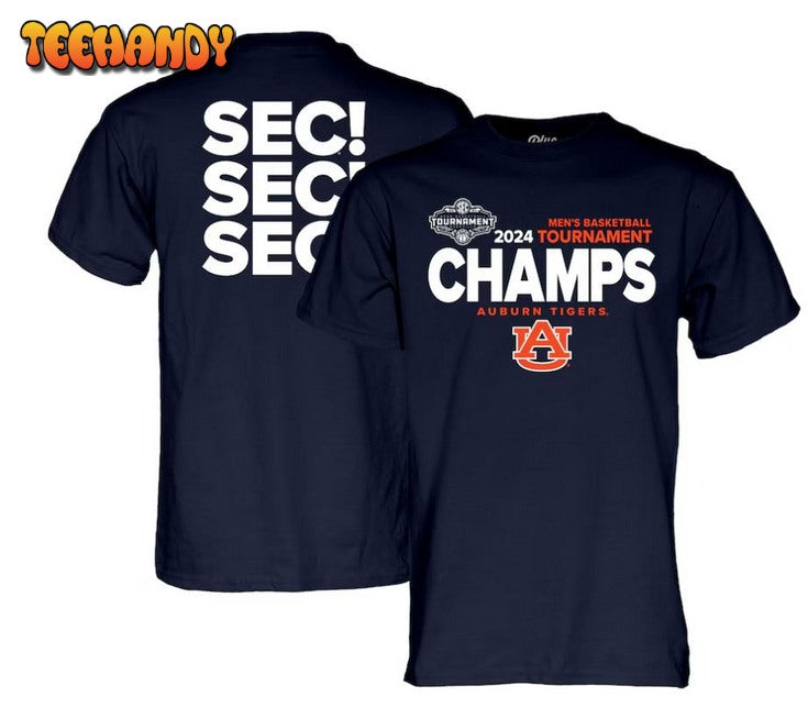 Auburn Tigers 2024 SEC Men's Basketball Conference Tournament Champions Locker Room T-Shirt