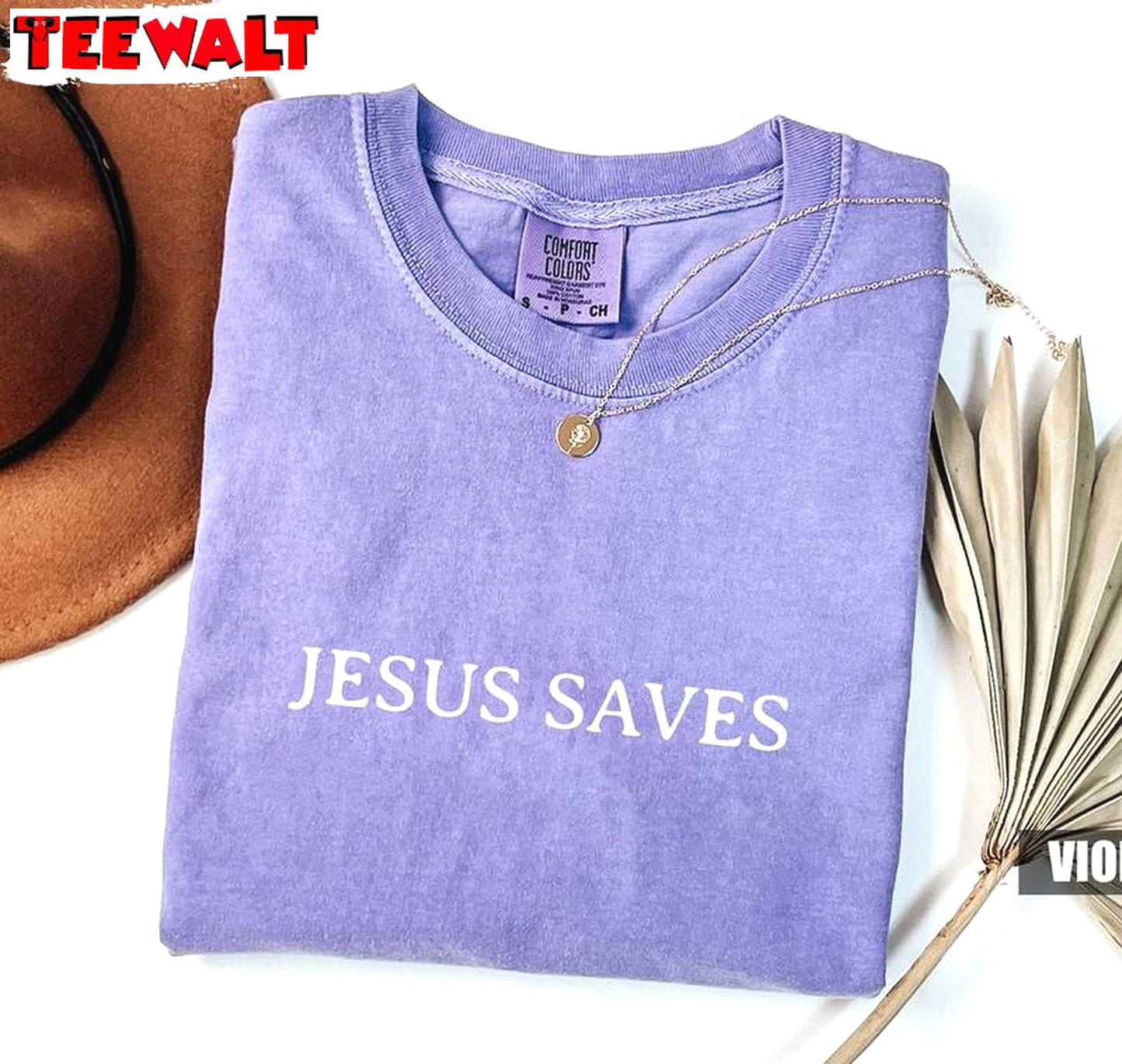 Comfort Colors Jesus Saves Shirt, Trendy Christian Sweater