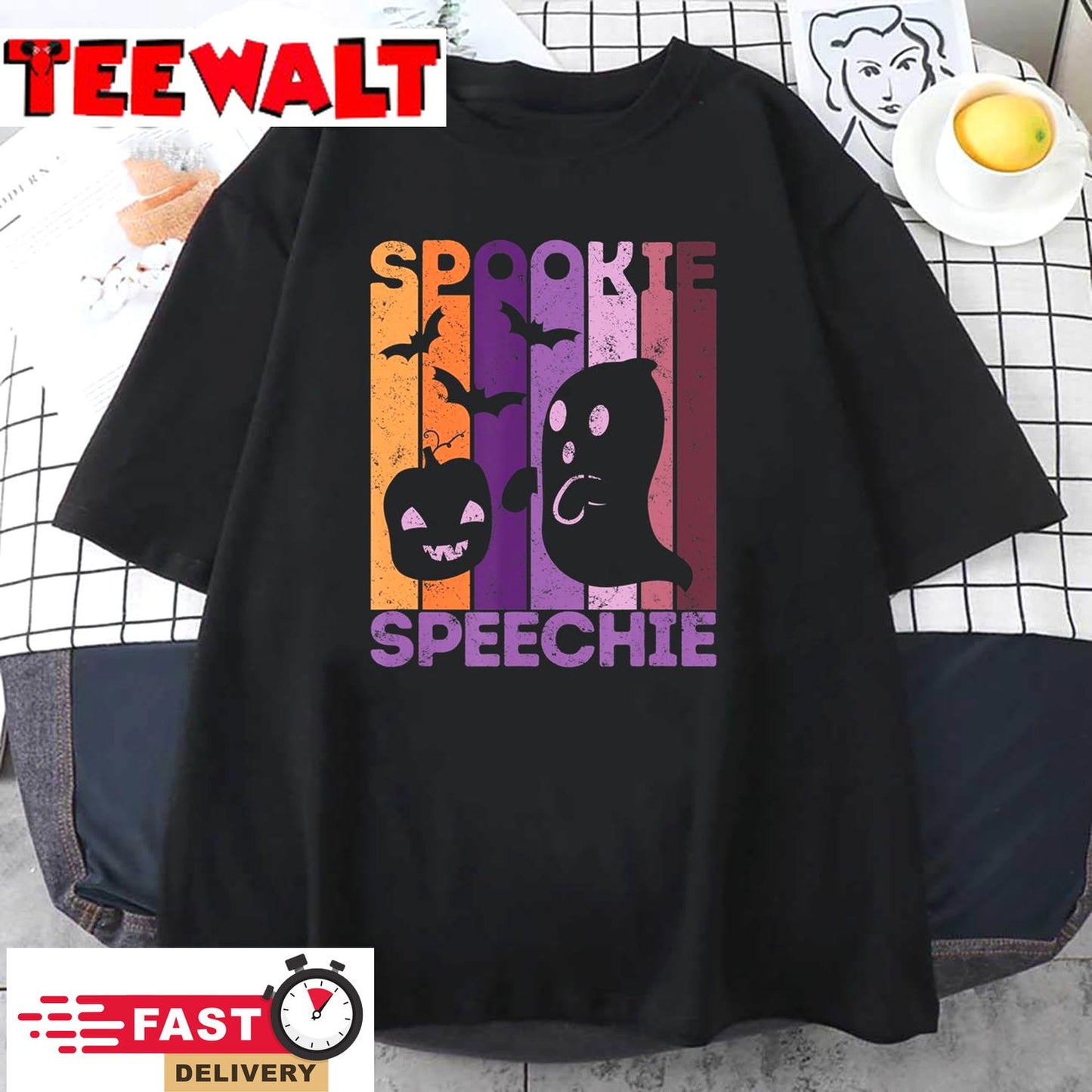 Fall Halloween Speech Therapist Ghost Pumpkin SLP Therapy T-Shirt