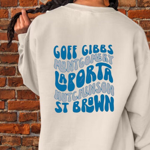 Detroit Lions Retro Crewneck Sweatshirt Nfl Football Apparel