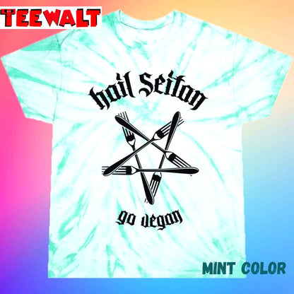 Hail Seitan Go Vegan Unisex Tie Dye Tee