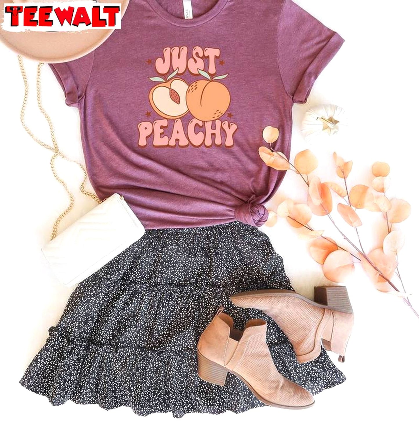 Vintage Just Peachy Shirt, Peach Lovers Limited Short Sleeve Crewneck