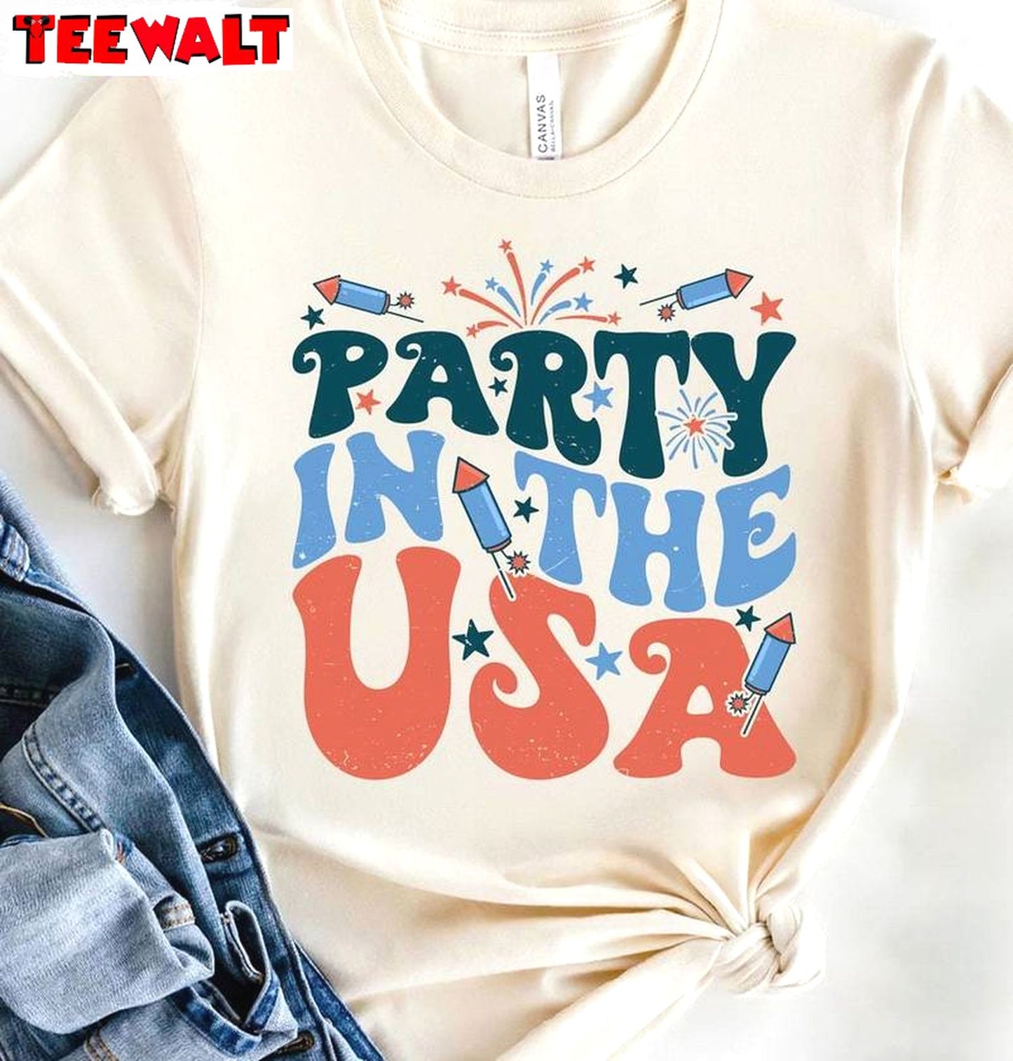 Comfort Party In The Usa Shirt, Limited Happy 4th Of July Crewneck Long Sleeve