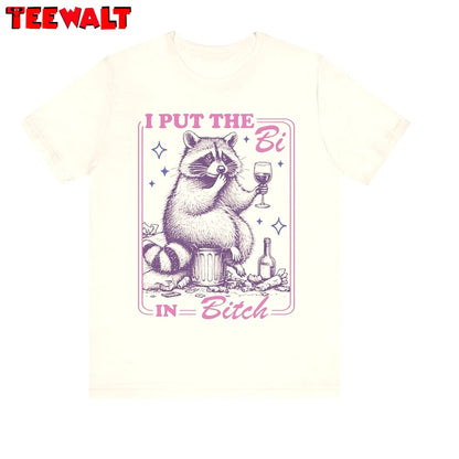 I Put The Bi In Bitch Short Sleeve, Cool Design Bisexual Crewneck Long Sleeve