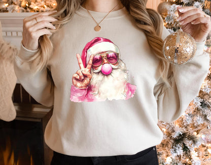 Santa Christmas Lights Sweatshirt Fun Tee Design