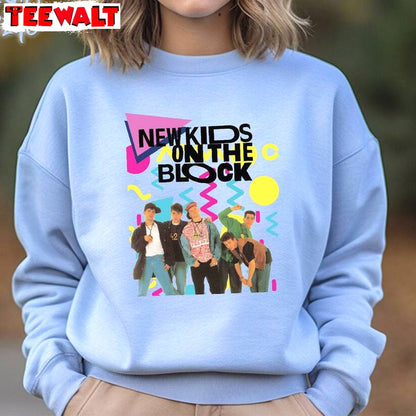 Trendy New Kids On The Block Shirt, Cool Design Classic Rock Concert Crewneck Long Sleeve