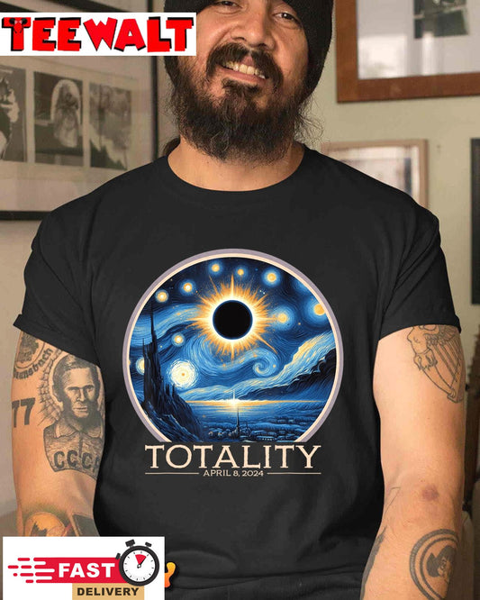 Totality April 8 2024 Astronomy Solar Eclipse Men Boys Girls T-Shirt