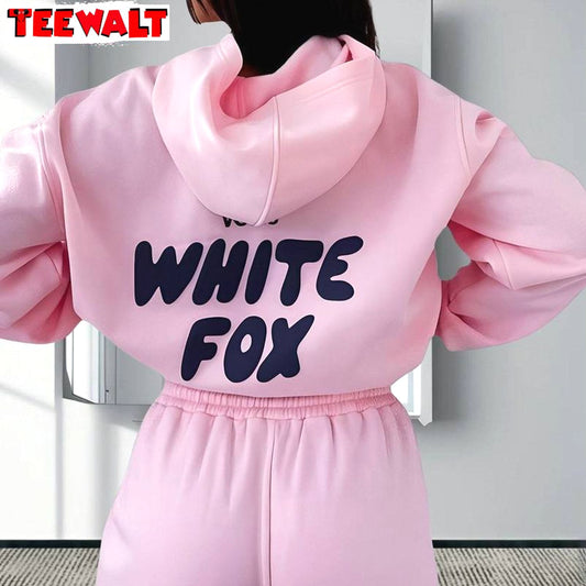 Whitefox Letter Hoodie, Basic Unisex T Shirt Crewneck