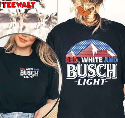 Funny 4th Of July Unisex Hoodie, New Rare Red White And Busch Light