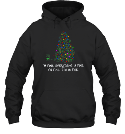 Everything Is Fine Christmas Lights T-Shirt