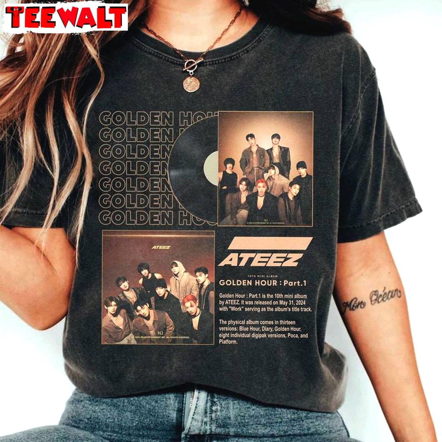 Limited Ateez World Tour Shirt , Golden Hour Part 1 Album Sweatshirt