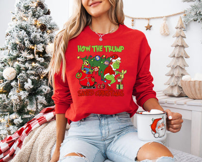 How The Trump Saved Christmas T-Shirt Funny Xmas Trump Shirt