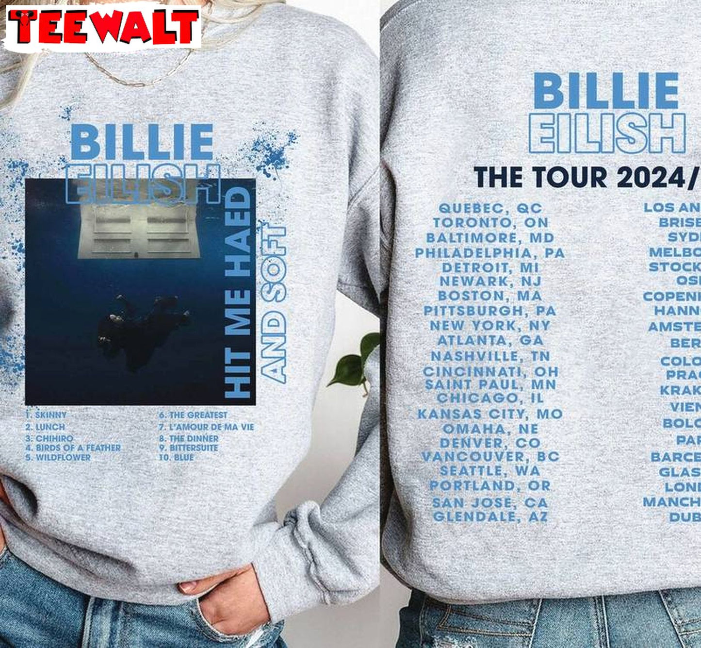 Funny Billie Eilish Concert Crewneck, Groovy Billie Eilish Shirt Long Sleeve