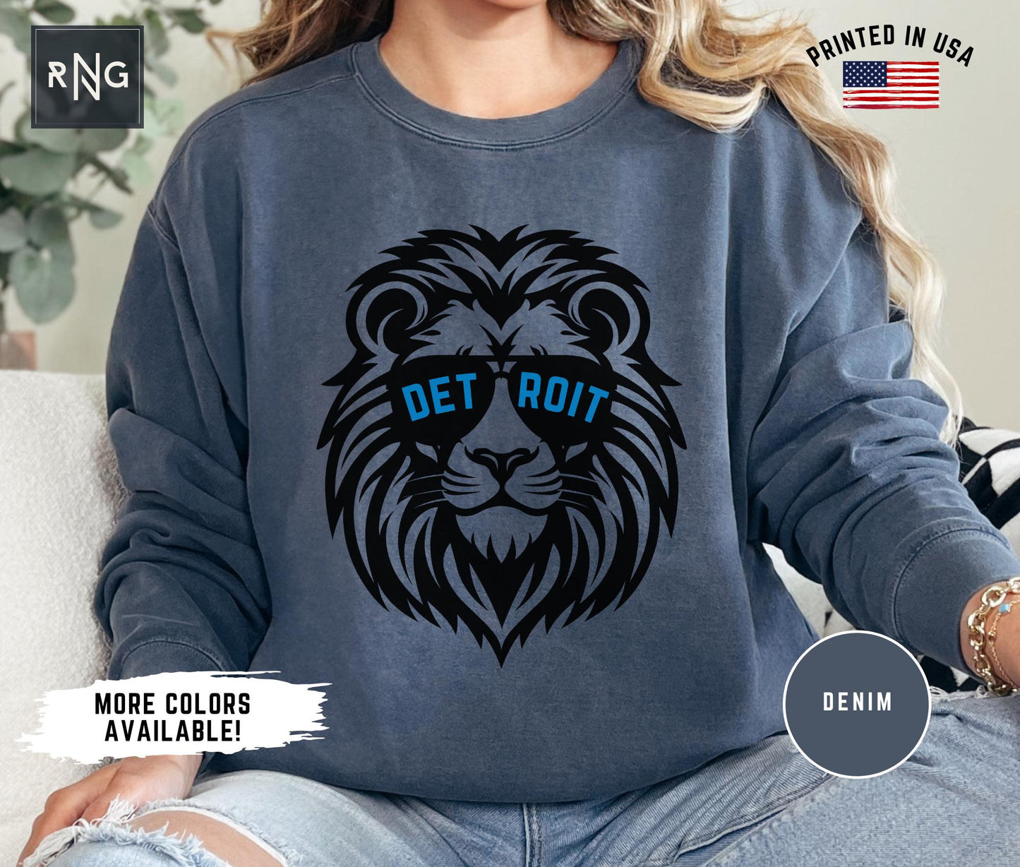 Detroit Football Gameday Sweatshirt  Retro Lion Sports