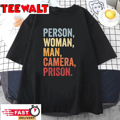 Person, Woman, Man, Camera, PRISON T-Shirt