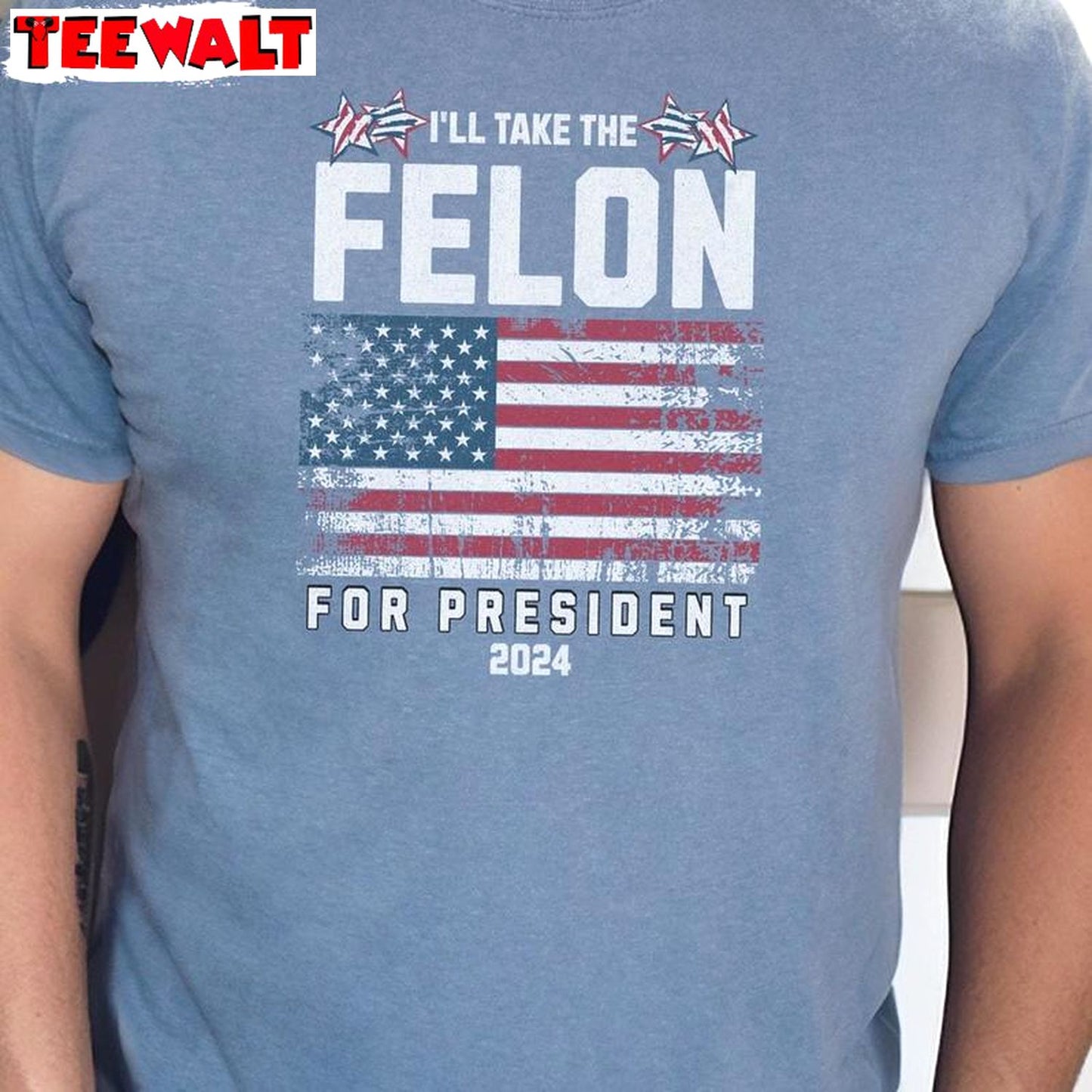 I'm Voting For The Felon Inspired Shirt, Cool Design Anti Government Crewneck