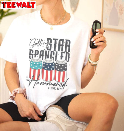 Memorial Day Short Sleeve , New Rare Getting Star Spangled Hammered Shirt Tank Top