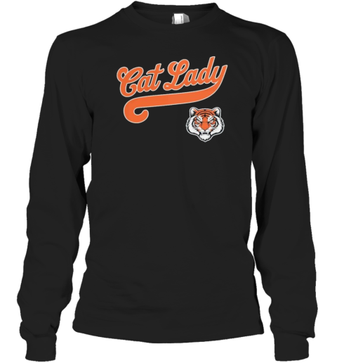 Cat Lady Baseball Script Tiger T-Shirt