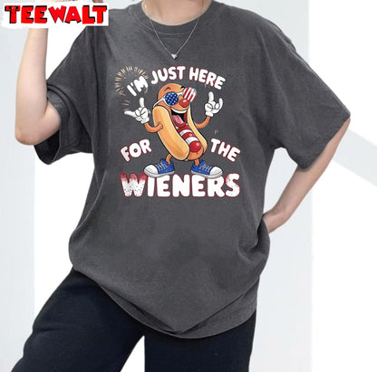 4th Of July Party Unisex Hoodie, Groovy Just Here For The Wieners