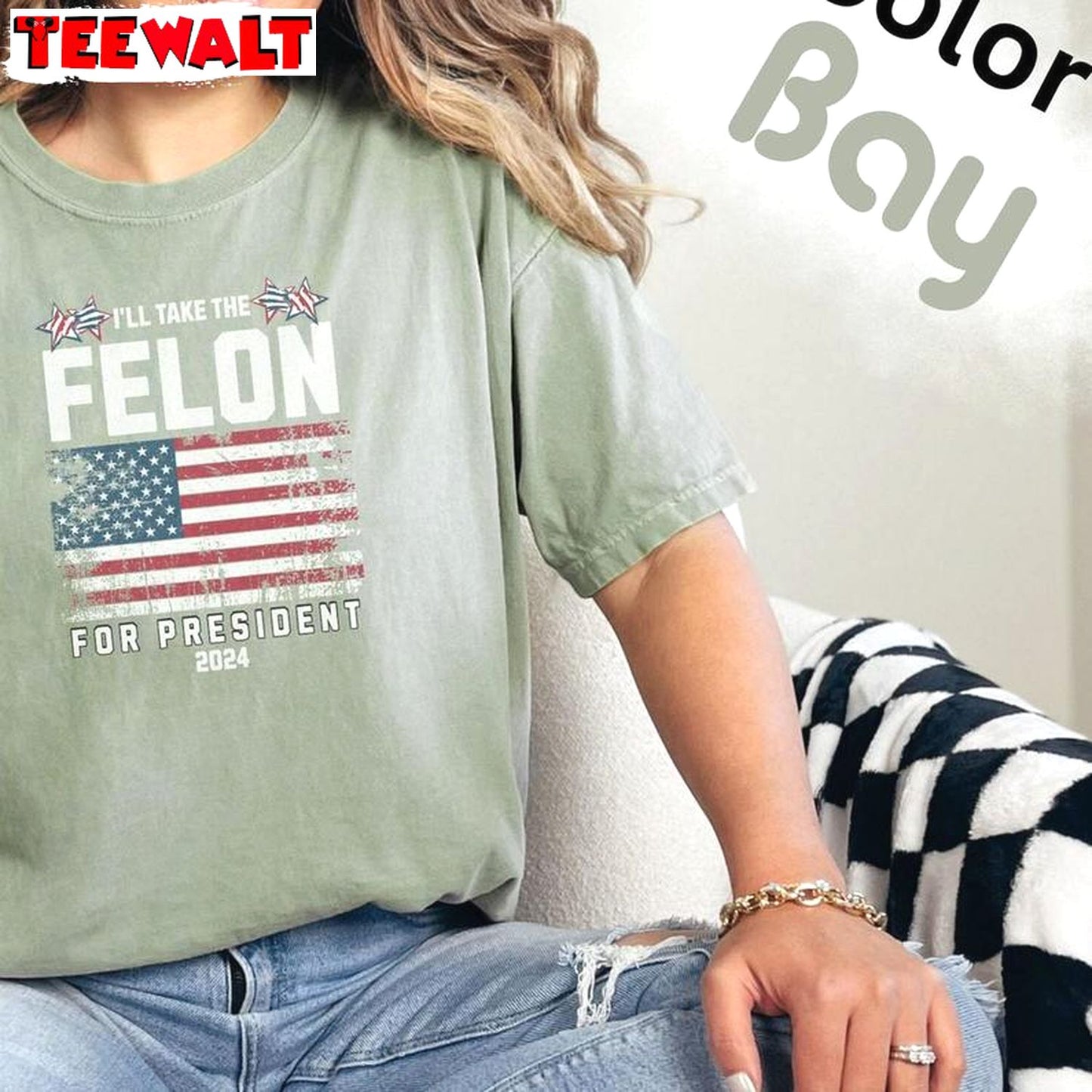 I'm Voting For The Felon Inspired Shirt, Cool Design Anti Government Crewneck