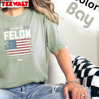 I'm Voting For The Felon Inspired Shirt, Cool Design Anti Government Crewneck