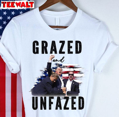 Glazed And Unfazed Limited Shirt, Trump Supporter Modern Crewneck Tee Tops