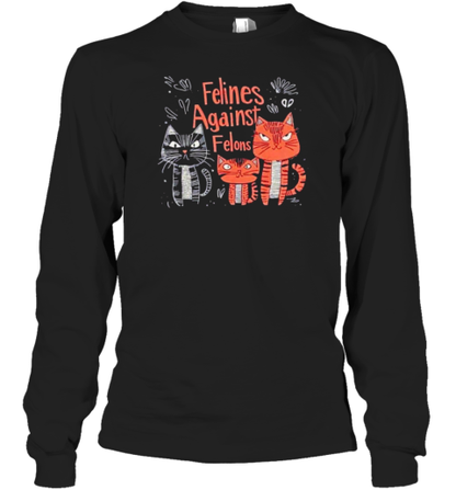 Cats Felines Against Felons Vote Kamala Harris T-Shirt