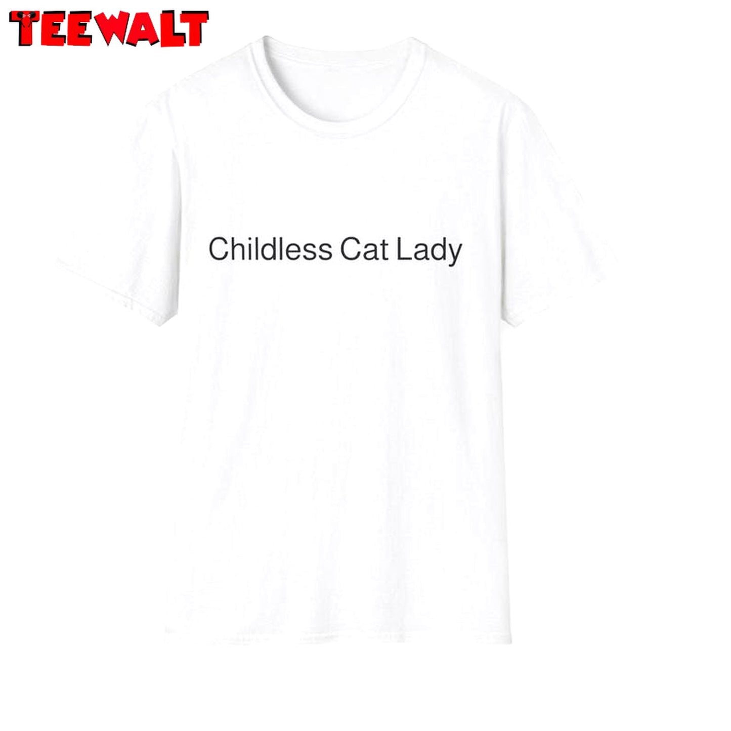 Basic Childless Cat Lady Shirt, Kamala Vote 2024 Short Sleeve Hoodie