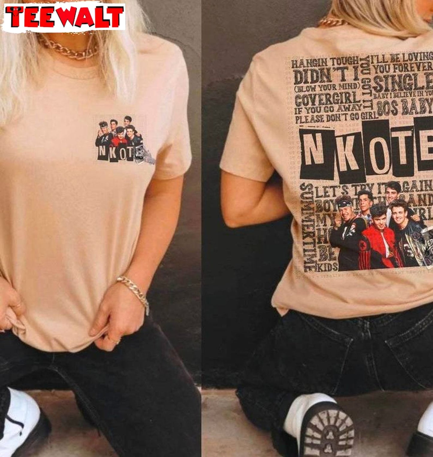 Retro New Kids On The Block Shirt, Vintage Song Title