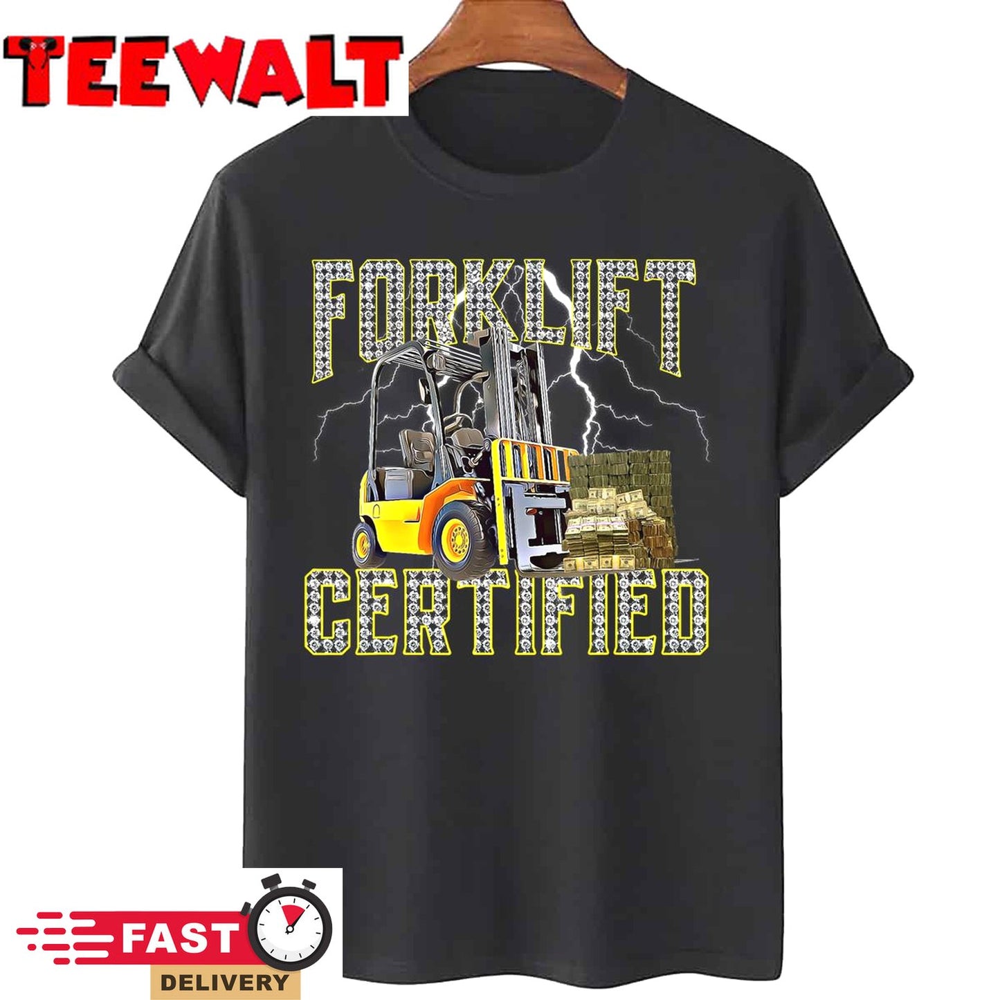 Retro Style Funny Forklift Operator Forklift Certified T-Shirt