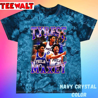 Tyrese Maxey Philadelphia 76ers 90s Style Vintage Bootleg Unisex Tie Dye Tee