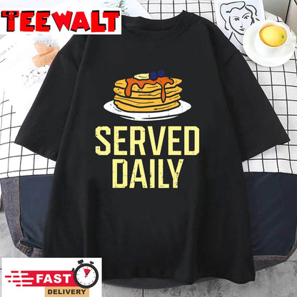 Pancakes Served Daily American Football Funny Sports Lineman T-Shirt