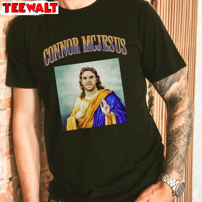 Retro McJesus Shirt,Cool Design Mcdavid Connor Crewneck Long Sleeve