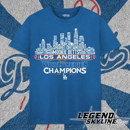 Los Angeles Baseball Champions 2024 Team City Skyline Shirt