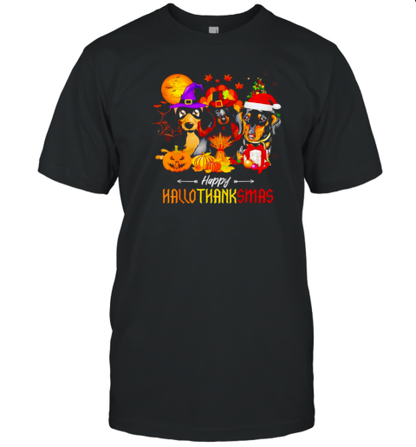 Dachshund Happy Hallothanksmas T-Shirt