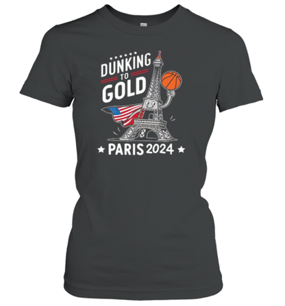 Dunking To Gold Team Usa Basketball Olympic Paris 2024 T-Shirt