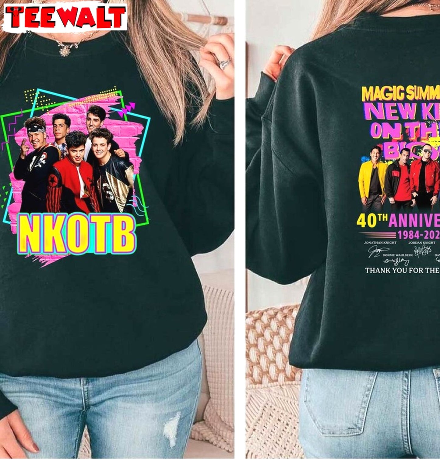 Must Have 40th Anniversary Sweatshirt , New Rare New Kids On The Block Shirt Tank Top