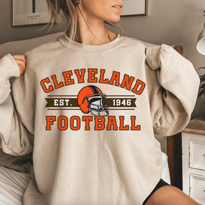 Cleveland Football Sweatshirt - Fan Crewneck Shirt, Sports Apparel Gift