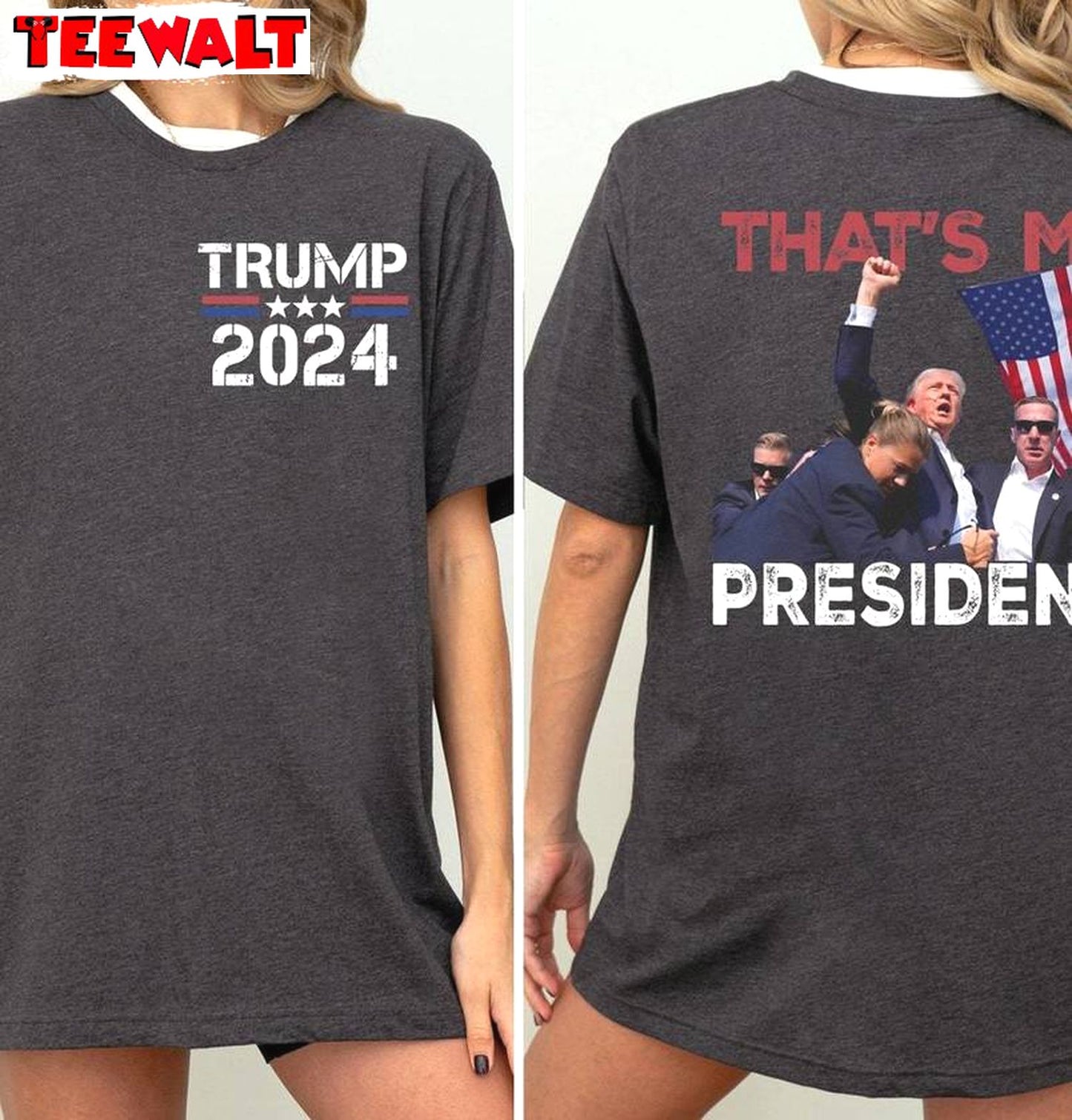 Trendy That's My President Shirt, Bulletproof Trump 2024 Crewneck Long Sleeve