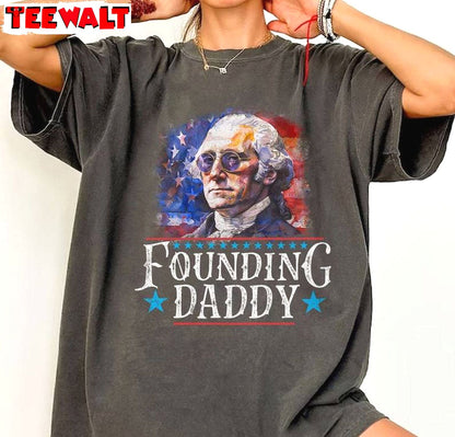 Limited Founding Daddy Shirt, Creative Dad Humorous Tee Tops Sweater