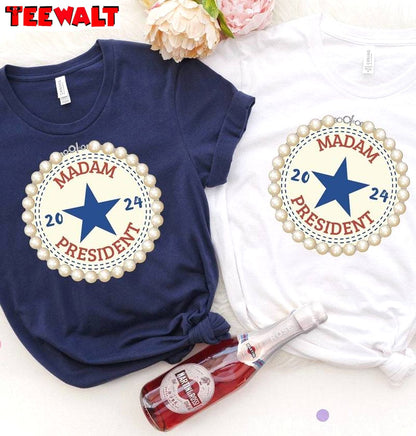 Madam 2024 Chucks And Pearls Shirt, USA Election Tee Tops Tank Top