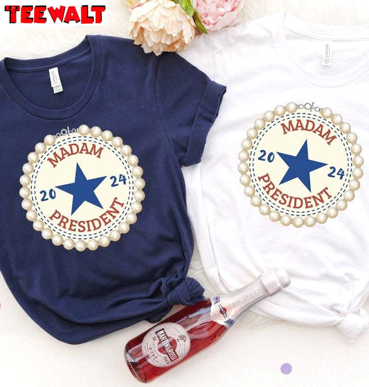 Madam 2024 Chucks And Pearls Shirt, USA Election Tee Tops Tank Top