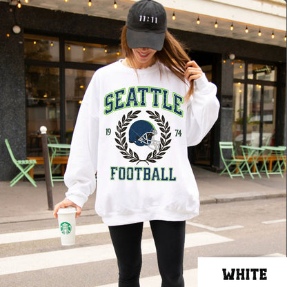 Seattle Football Sweatshirt, Vintage Seahawks Crewneck, Retro Gift Idea