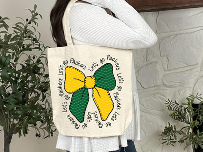 Trendy Packers Bow Design - Coquette Preppy Football Style